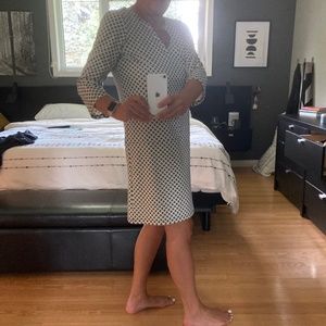 Dress, drop waist, straight fit, blue